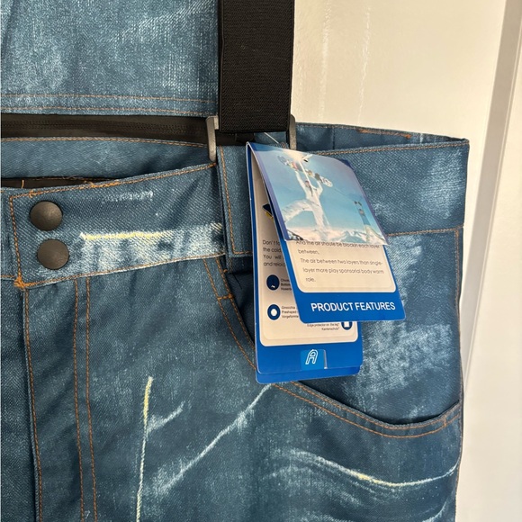 NEW WITH TAGS ARTiC QUEEN MENS DENIM SNOWBOARD/SKI BIB PANTS SUSPENDERS SZ XXL - Picture 7 of 16